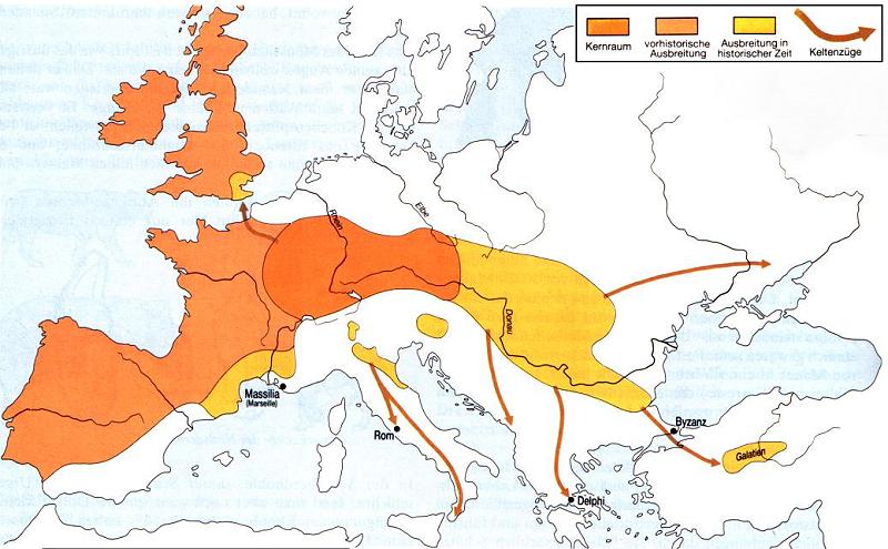 Antikefan --> Karte des keltischen Kulturraum